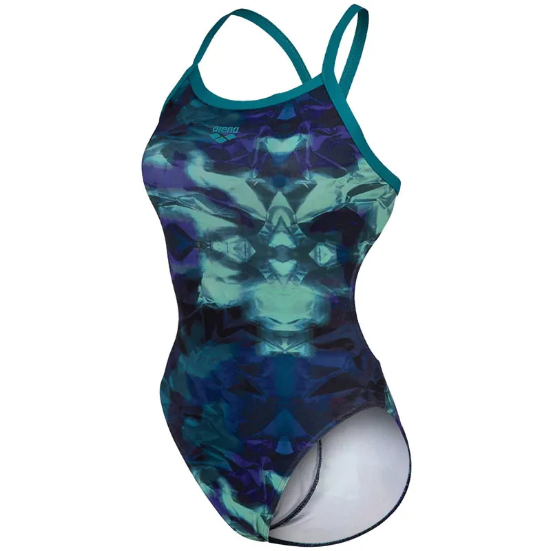 Arena Women's Hero Camo Challenge Back One Piece Green Lake/Multi
